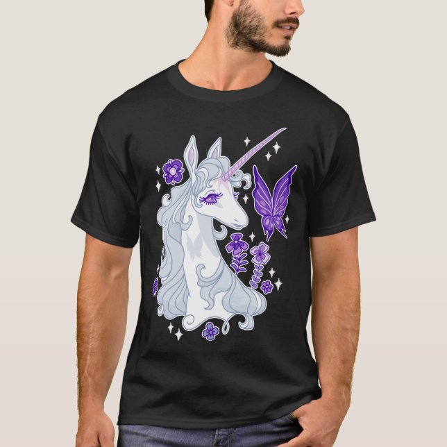 The Last Unicorn Portrait Butterfly Whispers T-Shirt (Front)