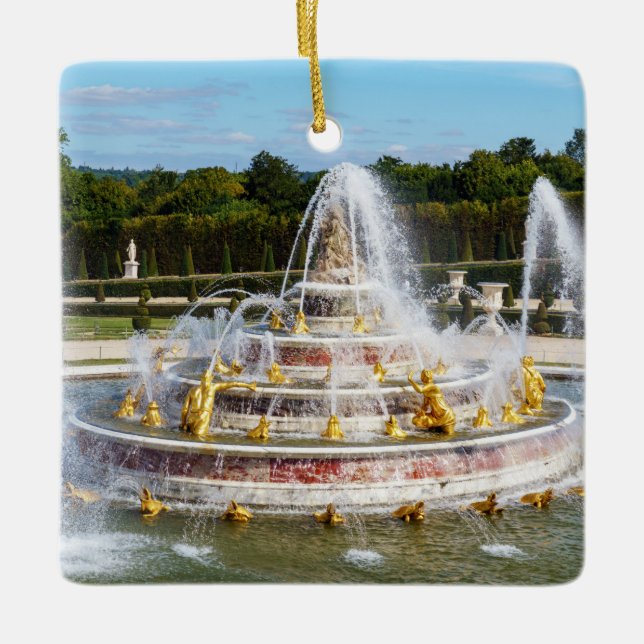 The Latona Fountain in the gardens of Versailles Ceramic Ornament (Front)