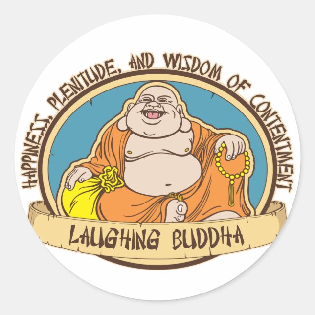 The Laughing Buddha Classic Round Sticker (Front)