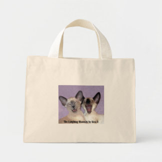 The Laughing Siamese blue striped tote bag by Lisa