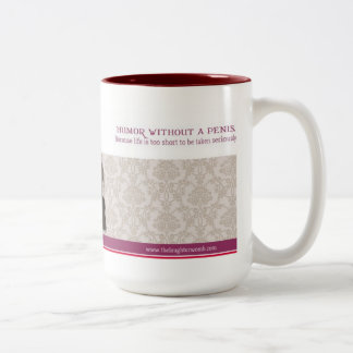The Laughter Womb 15 oz mug maroon