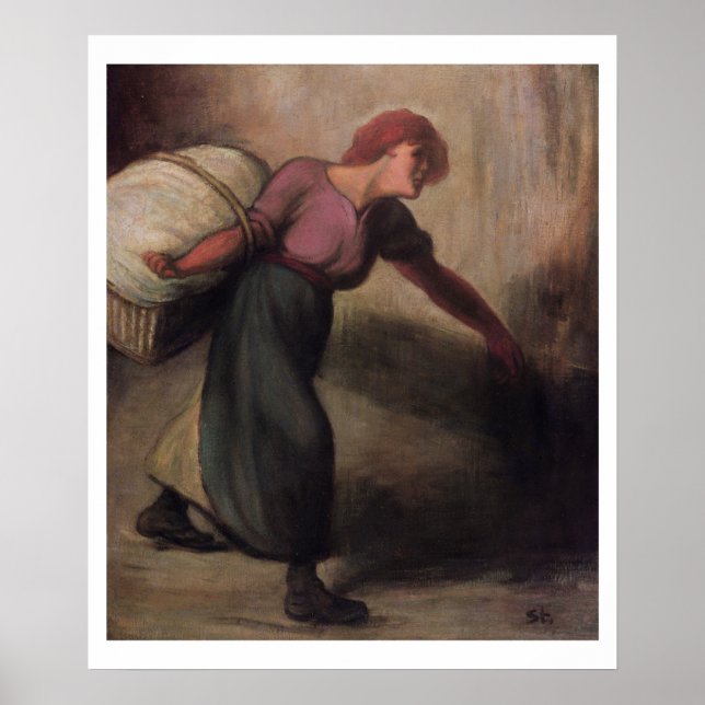 The Laundress, 1894 (oil on canvas) Poster (Front)
