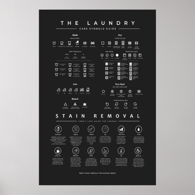 The Laundry Symbols Guide With Stain Removal Poster (Front)