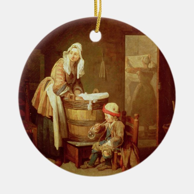 The Laundry Woman Ceramic Tree Decoration (Front)