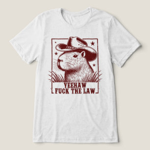 The Law Cowboy Capybara Meme Tri-Blend Shirt