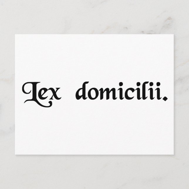 The law of a person's home country. postcard (Front)