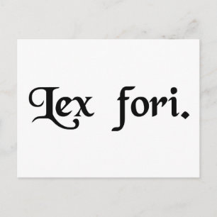 The law of the forum. postcard