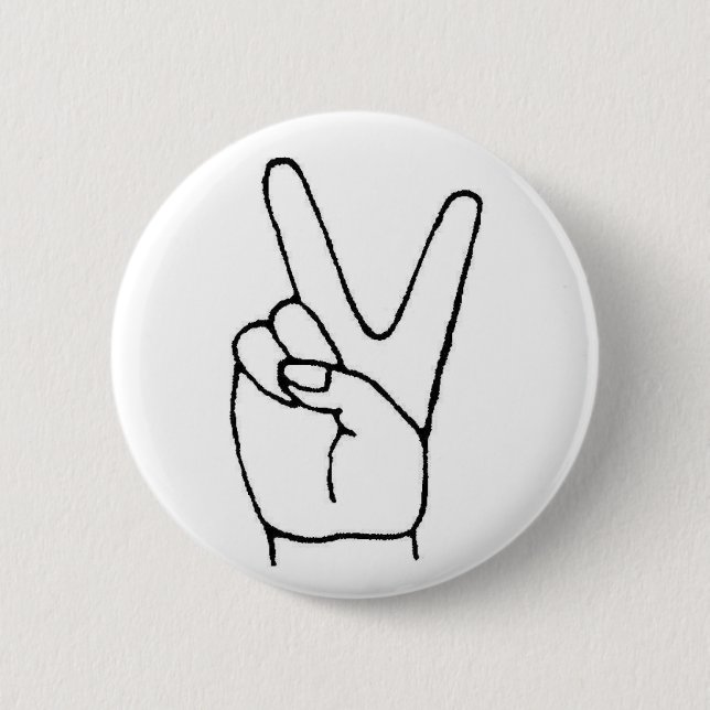 the lazy peace sign 6 cm round badge (Front)
