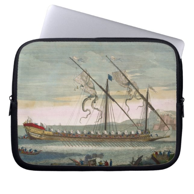 The lead galley under way by oar, from 'Le Naptune Laptop Sleeve (Front)