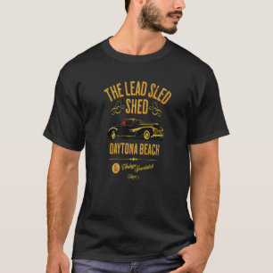The Lead Sled Shed Daytona Beach FL Vintage Car T-Shirt
