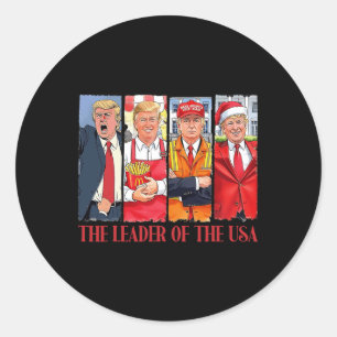 The Leader Of The Usa Trump 2024 Inauguration Day  Classic Round Sticker