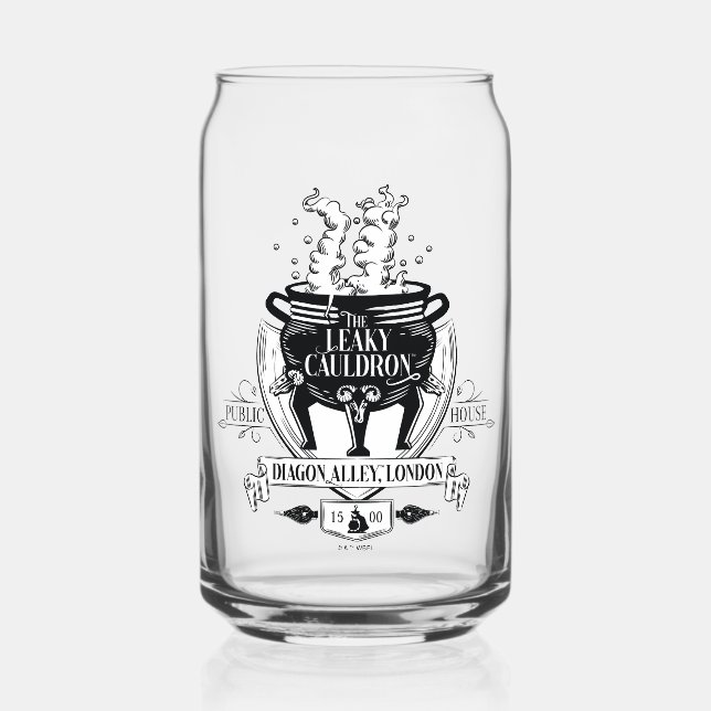 THE LEAKY CAULDRON™ Shop Graphic Can Glass (Front)