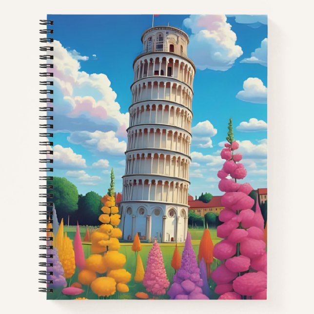 The Leaning Tower of Pisa in Spring Notebook (Front)