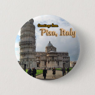 The Leaning Tower of Pisa, Italy 6 Cm Round Badge