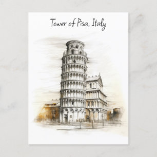 The leaning Tower of Pisa, Italy Holiday Postcard