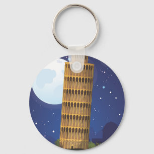 The Leaning tower of Pisa, Italy Key Ring