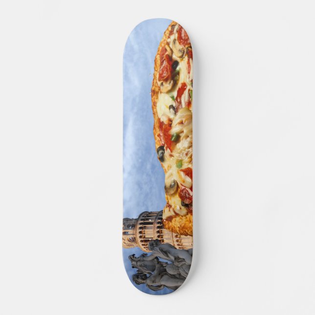 The Leaning Tower of Pizza (Pisa) Skateboard (Front)