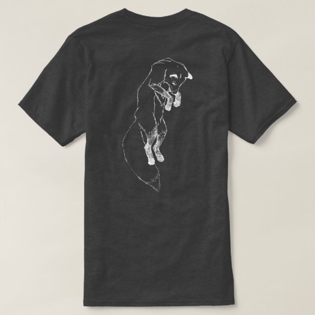 "The Leap" Fox Jumping Dark Grey Mens Tee (Design Back)