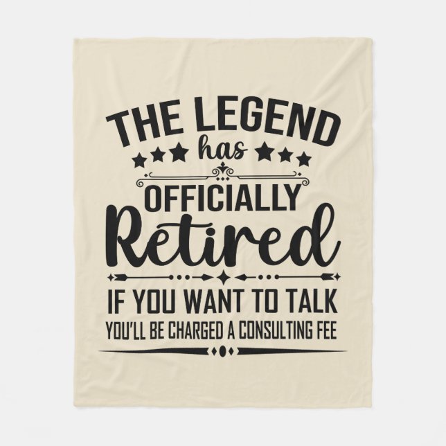 The legend has officially retired fuuny retirement fleece blanket (Front)