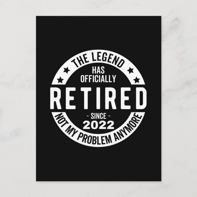The Legend Has Officially Retired, Retired 2022 Postcard (Front)