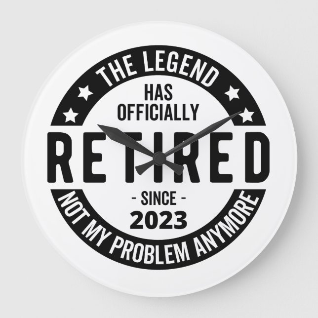 The Legend Has Officially Retired, Retired 2023 Large Clock (Front)
