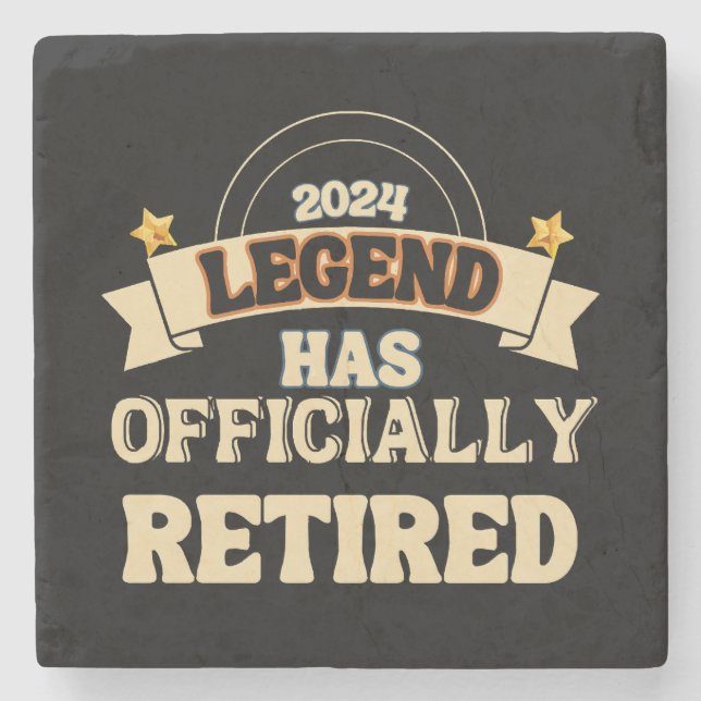 The legend has officially retired stone coaster (Front)