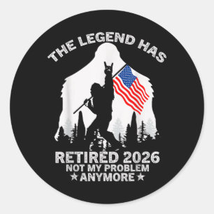The Legend Has Retired 2026 AAAmerican Flag Classic Round Sticker