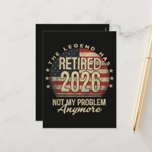 The Legend Has Retired 2026 Funny Holiday Postcard
