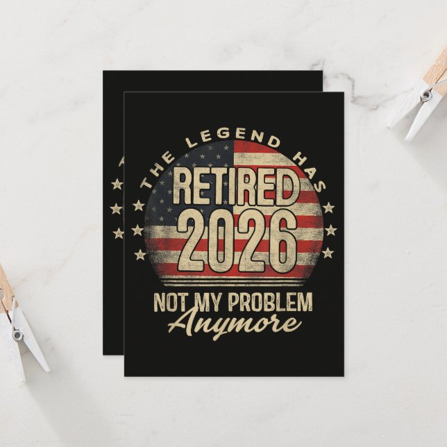 The Legend Has Retired 2026 Funny  Invitation (Front/Back In Situ)