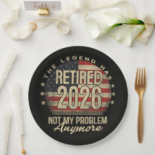 The Legend Has Retired 2026 Funny Paper Plate