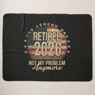 The Legend Has Retired 2026 Funny Sherpa Blanket