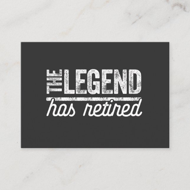 the legend has retired business card (Front)