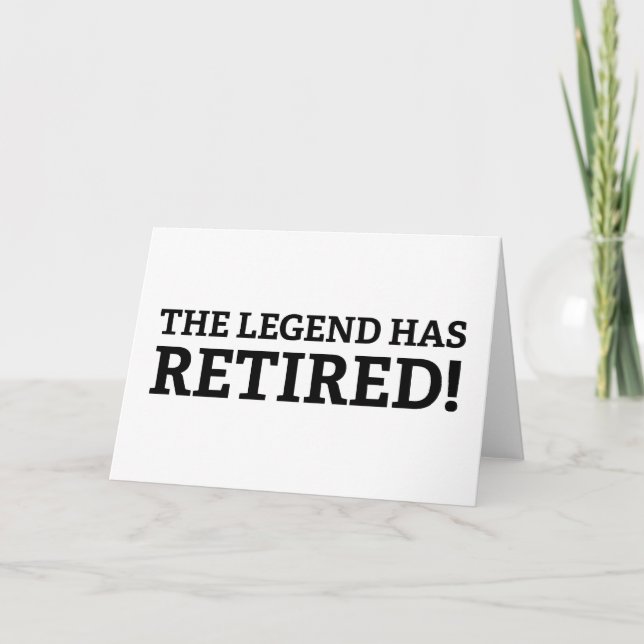 The Legend Has Retired Card (Front)