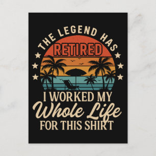 The Legend Has Retired Funny Retro Design Holiday Postcard
