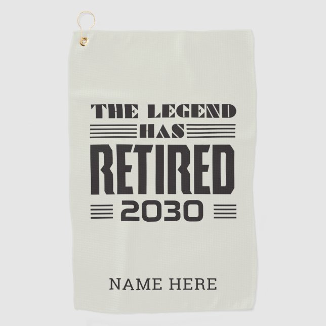 The Legend Has Retired Personalised Retirement Golf Towel (Front)