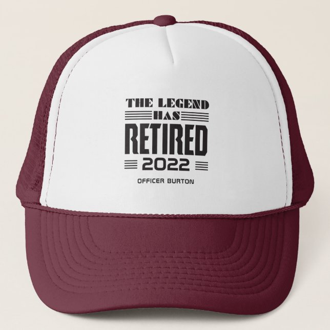 The Legend Has Retired Personalised Retirement Trucker Hat (Front)