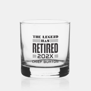 The Legend Has Retired Police Chief Retirement Whiskey Glass
