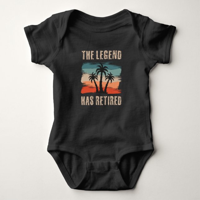 The legend has retired, Retirement, Retiree Baby Bodysuit (Front)