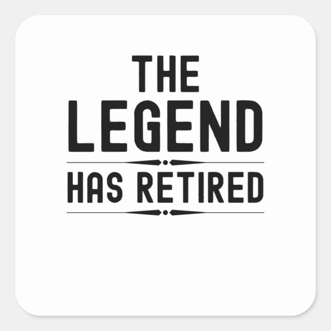 The legend has retired square sticker (Front)