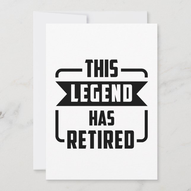 the legend has retired  thank you card (Front)