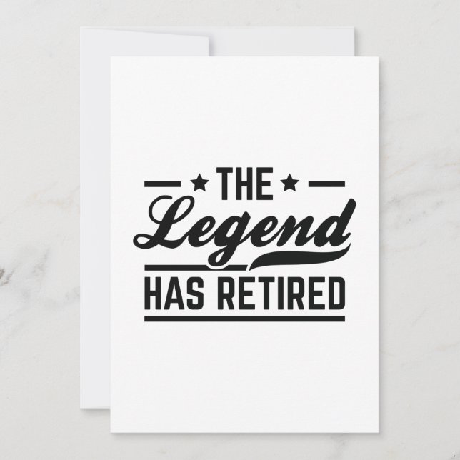 The Legend Has Retired Thank You Card (Front)