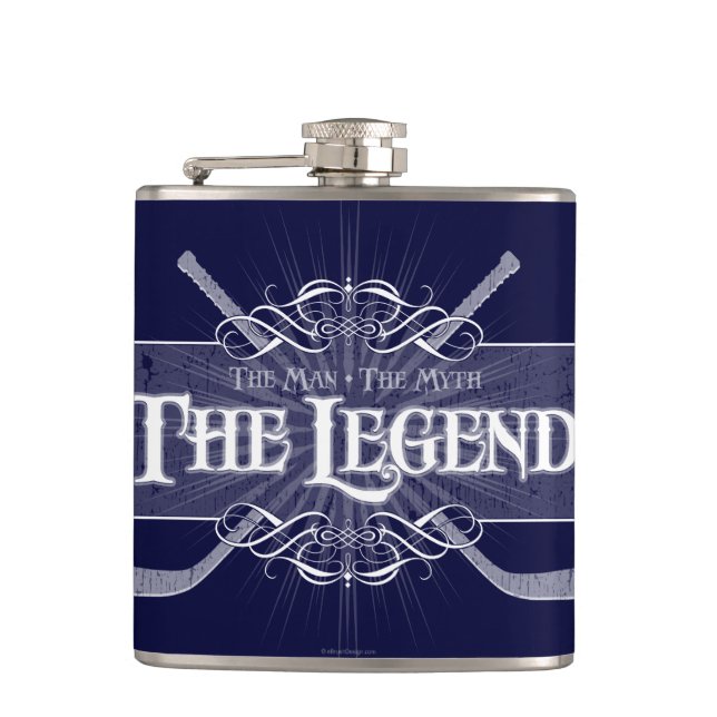 The Legend (Hockey) Hip Flask (Front)