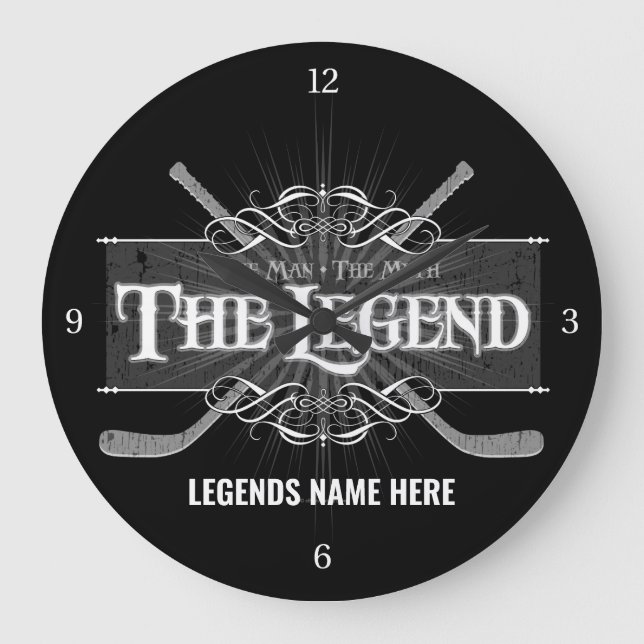 The Legend (hockey) Large Clock (Front)