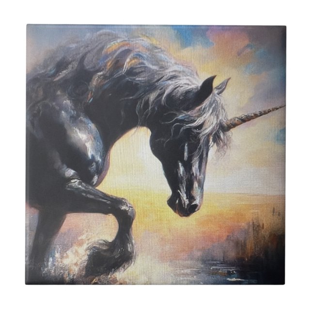 The Legend of the Unicorn  Ceramic Tile (Front)
