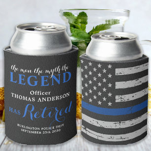The Legend Retired Personalised Police Retirement Can Cooler