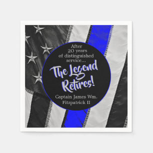 The Legend Retires Police Retirement Party Paper  Napkin