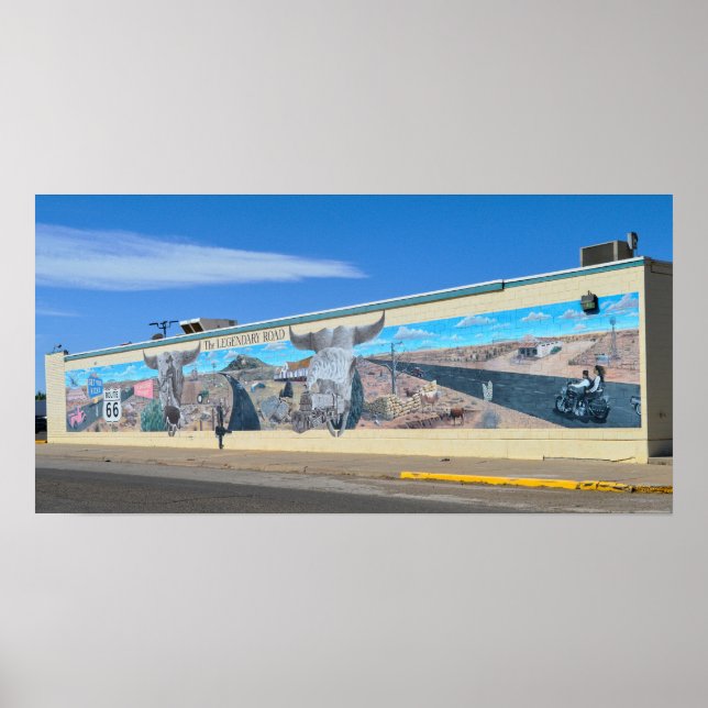"The Legendary Road Mural, Route 66, Tucumcari Poster (Front)