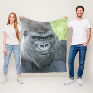 The Legendary Side Glance of a Siverback Fleece Blanket
