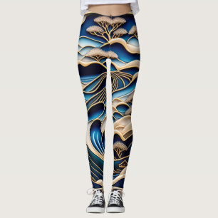 The Leggings of a Kimono Pattern That Combines Vin