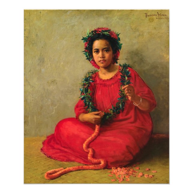 The Lei Maker by Theodore Wores Photo Print (Front)